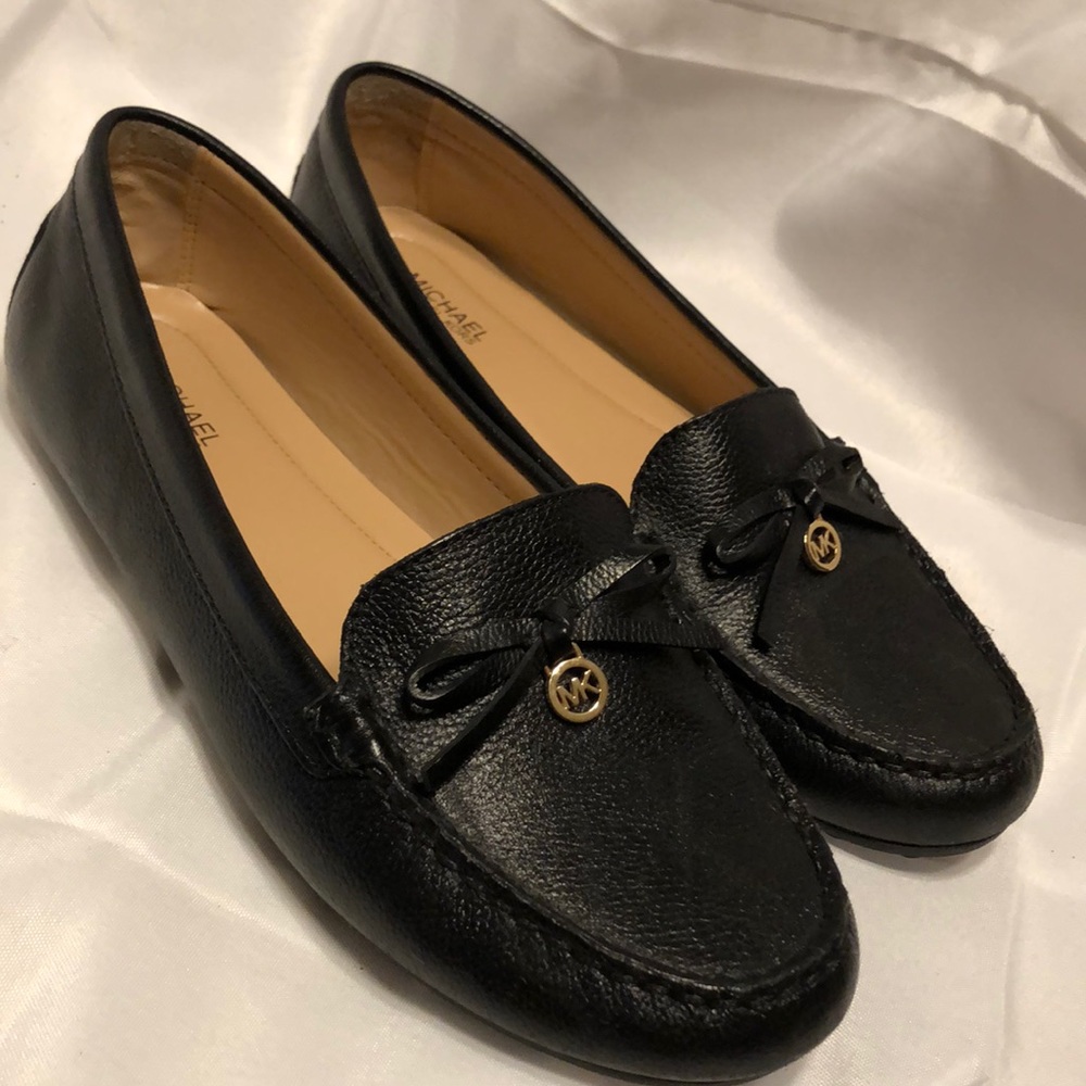 Michael Kors Everett Black Leather Moccasins size8